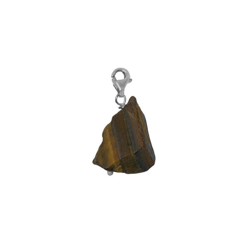 BROWN TIGER EYE CLIP ON SILVER